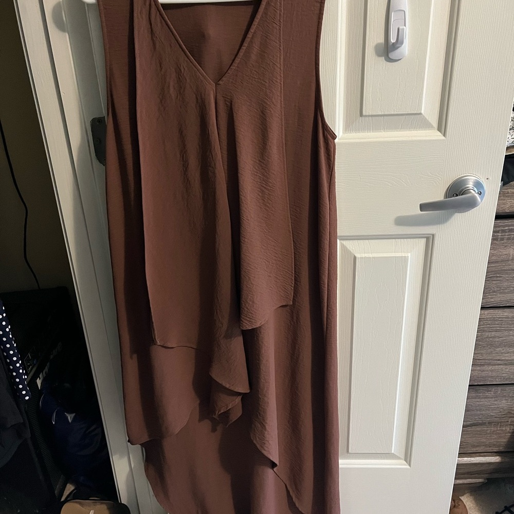 Chic Asymmetrical Brown Dress